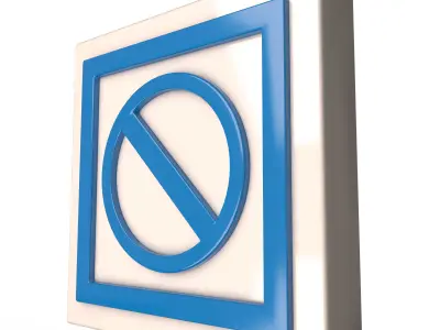 Warning symbol minus Low-poly 3D model