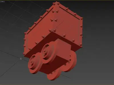 Low Poly Mine Cart Low-poly 3D model