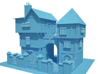 Medieval Building 04 Townhouse Low-poly 3D model