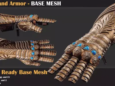 16 Hand Armor BASE MESH - VOL 19 3D model