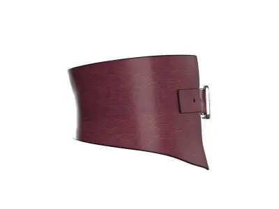 Burgundy Wide Buckle Belt 3D model