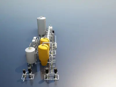 Reverse Osmosis RO System For Mineral Water Plant Low-poly 3D model