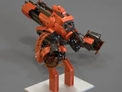 Machine Gun 3D model 11