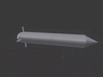 Riffle rocket ship Low-poly 3D model
