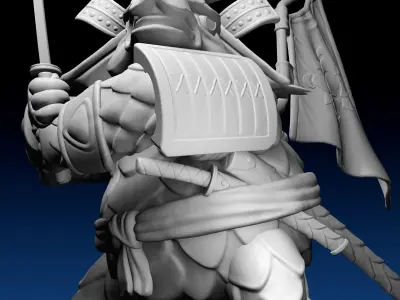 Pangolin Samurai Swordsman 3D print model