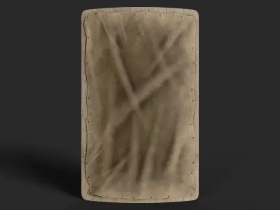 Slavic square leather shield- base Low-poly 3D model