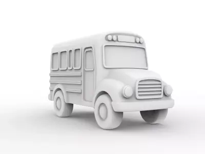 Toy School Bus 3D Print Model 3D print model