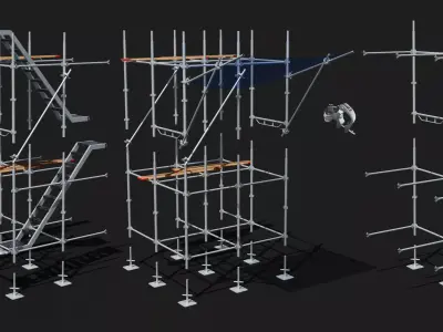 Modular scaffold staging platform 3d model kit for construction 3D model