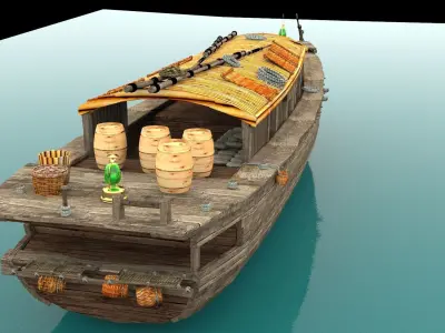 Chinese junk fishing  boat   3D model by aceimagedesign-1
