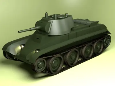 Soviet tank BT-7 Low-poly 3D model