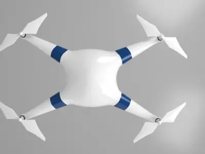 Drone flying in air Low-poly 3D model