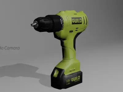 Drill Budget LowPoly for games and VR Low-poly 3D model