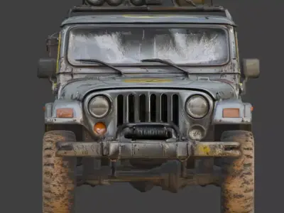 Post Apocalyptic Off Road Jeep 3D Model V04 Low-poly 3D model
