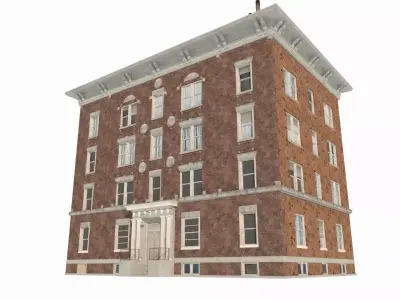 20th-century urban architecture and buildings 3D model