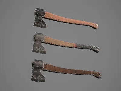 Simple Axe - Felling Hatchet Low-poly 3D model