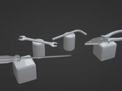 Handtools - Plier wrench screwdriver and LnKey 3D model