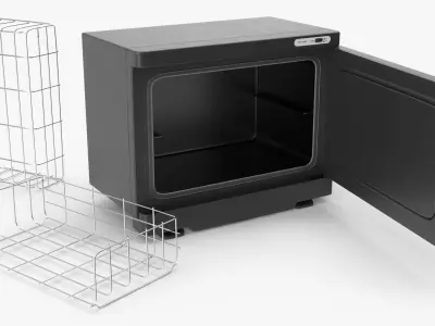 Towel Heater Sterilizer Cabinet Black 3D model