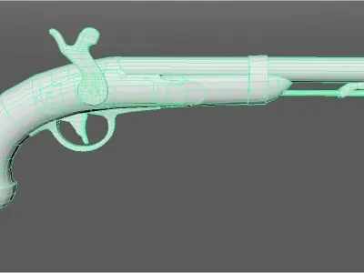 Pirate Gun Low-poly 3D model purchase