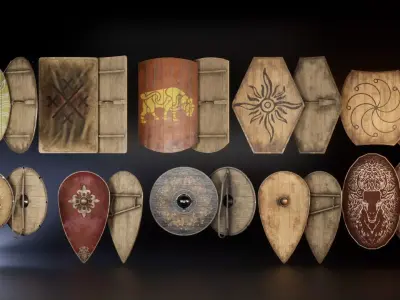 Slavic shields 240 pieces 3D Model Pack