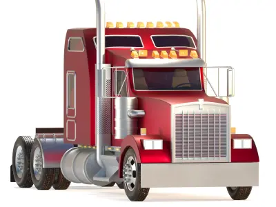 Kenworth W900 Low-poly 3D model