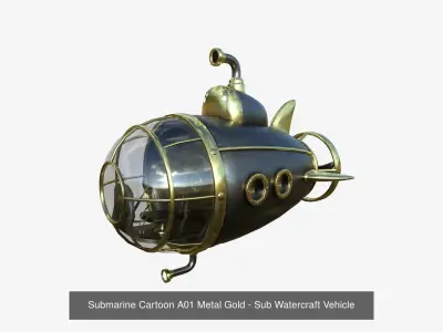 10 Submarines Cartoon A - Sub Watercraft Vehicle 3D Model Pack