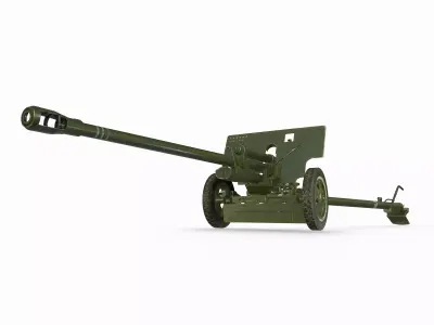 ZiS 3 soviet anti-tank gun Low-poly 3D model
