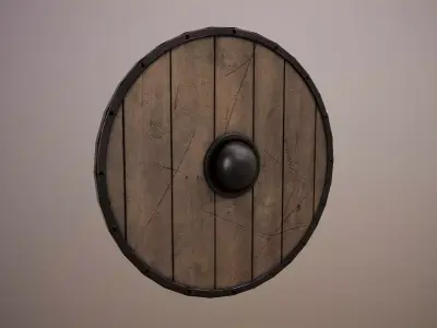 Round Shield 2 Low-poly 3D model