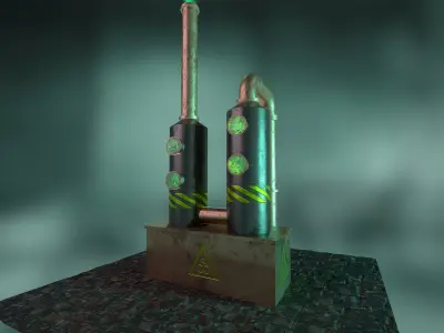 Industrial gases washer - Game Asset Low-poly 3D model