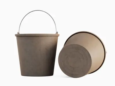 Industrial Plastic Bucket C 03  3D model