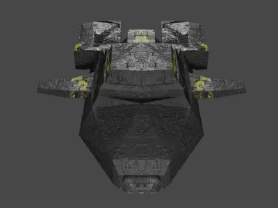 SpaceShip Low-Poly PBR Model tank Low-poly 3D model