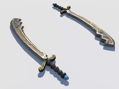 Handpainted Fantasy Sword Low-poly 3D model