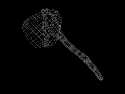 Medieval Hammer Game Ready Low Poly 3D Model  Low-poly 3D model