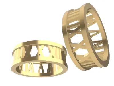 0267 Roman Numerals Ring Free 3D print model purchase