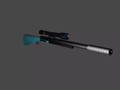 Military Gun Low-poly 3D model