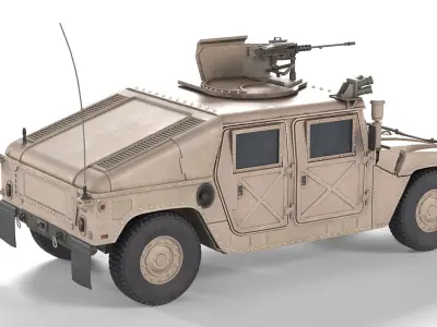 Hummer H1 HMMWV Low-poly 3D model