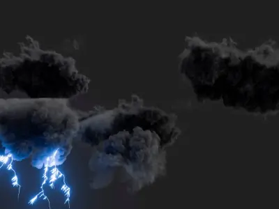 Atmospheric Lightning Flash Animated For Blender 3D model