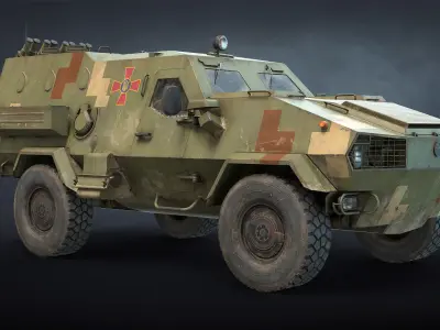 Dozor-B Ukrainian APC Low-poly 3D model