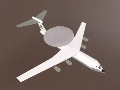 Fictional AWACS Aircraft A-50 Mainstay Inspired series 3D model