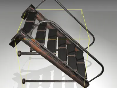 Futuristic Stairs - 17 - Rusty Textures Low-poly 3D model