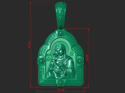 HOLY MOTHER OF GOD PENDANT 3D print model
