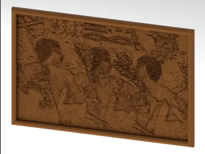 Painting of Egyptian Ancient Stone Art  3D print model