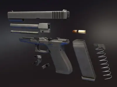 Eda G17L Pistol Low-poly 3D model