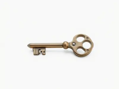 Detailed Ornate Vintage Key model pack Low-poly 3D model