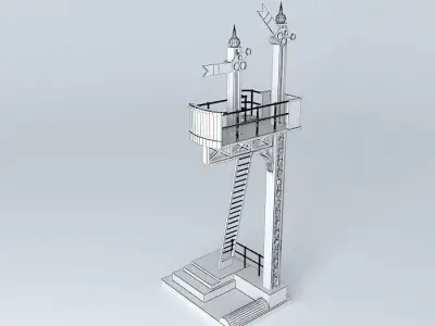 Eco Rail Track Signals Old Steam Days Free 3D model