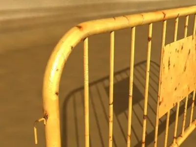 Barrier Fence High Detail unwrapped 3D model