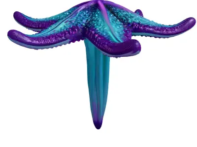 Vibrant SciFi Glowing Starfish Model 3D model