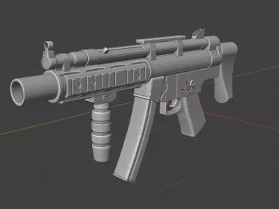high-poly mp5 guns Free low-poly 3D model