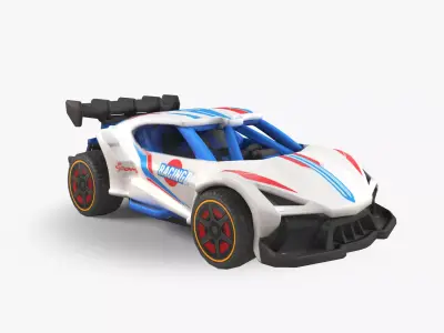 Racing Car Game Ready Low Poly Low-poly 3D model