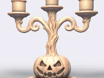 Pumpkin Candle Holder  Halloween Candelabra  3D Printable STL 3D print model