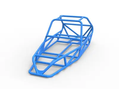 Frame for old school Sand Rail buggy Scale 1 to 25 3D print model